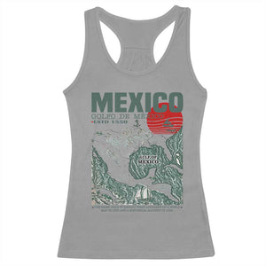 Gulf of Mexico Estd 1550 Racerback Tank Top Golfo De Mexico Historic Map Retro Graphic TS02 Sport Gray Print Your Wear