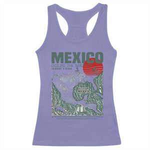 Gulf of Mexico Estd 1550 Racerback Tank Top Golfo De Mexico Historic Map Retro Graphic TS02 Violet Print Your Wear