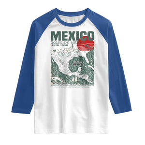 Gulf of Mexico Estd 1550 Raglan Shirt Golfo De Mexico Historic Map Retro Graphic TS02 White Royal Print Your Wear