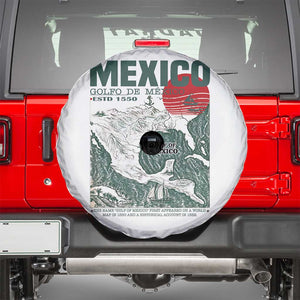 Gulf of Mexico Estd 1550 Spare Tire Cover Golfo De Mexico Historic Map Retro Graphic TS02 White Print Your Wear