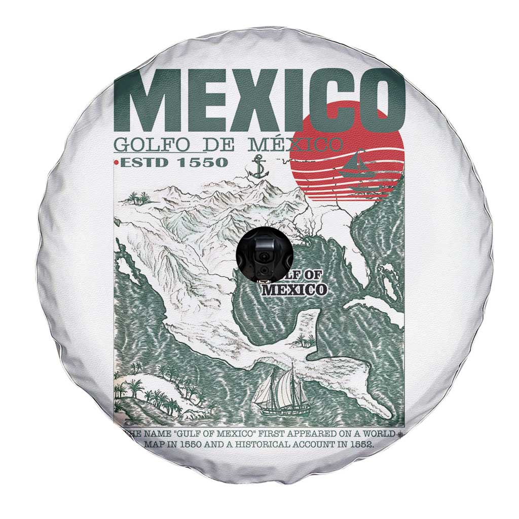 Gulf of Mexico Estd 1550 Spare Tire Cover Golfo De Mexico Historic Map Retro Graphic TS02 Print Your Wear