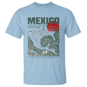 Gulf of Mexico Estd 1550 T Shirt Golfo De Mexico Historic Map Retro Graphic TS02 Light Blue Print Your Wear