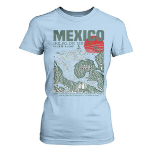 Gulf of Mexico Estd 1550 T Shirt For Women Golfo De Mexico Historic Map Retro Graphic TS02 Light Blue Print Your Wear