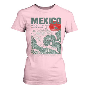 Gulf of Mexico Estd 1550 T Shirt For Women Golfo De Mexico Historic Map Retro Graphic TS02 Light Pink Print Your Wear