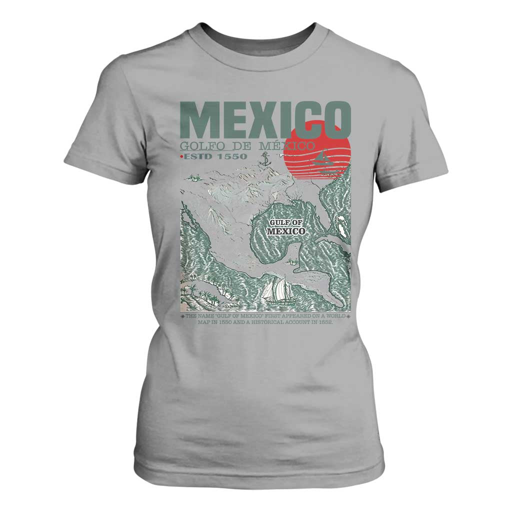 Gulf of Mexico Estd 1550 T Shirt For Women Golfo De Mexico Historic Map Retro Graphic TS02 Sport Gray Print Your Wear