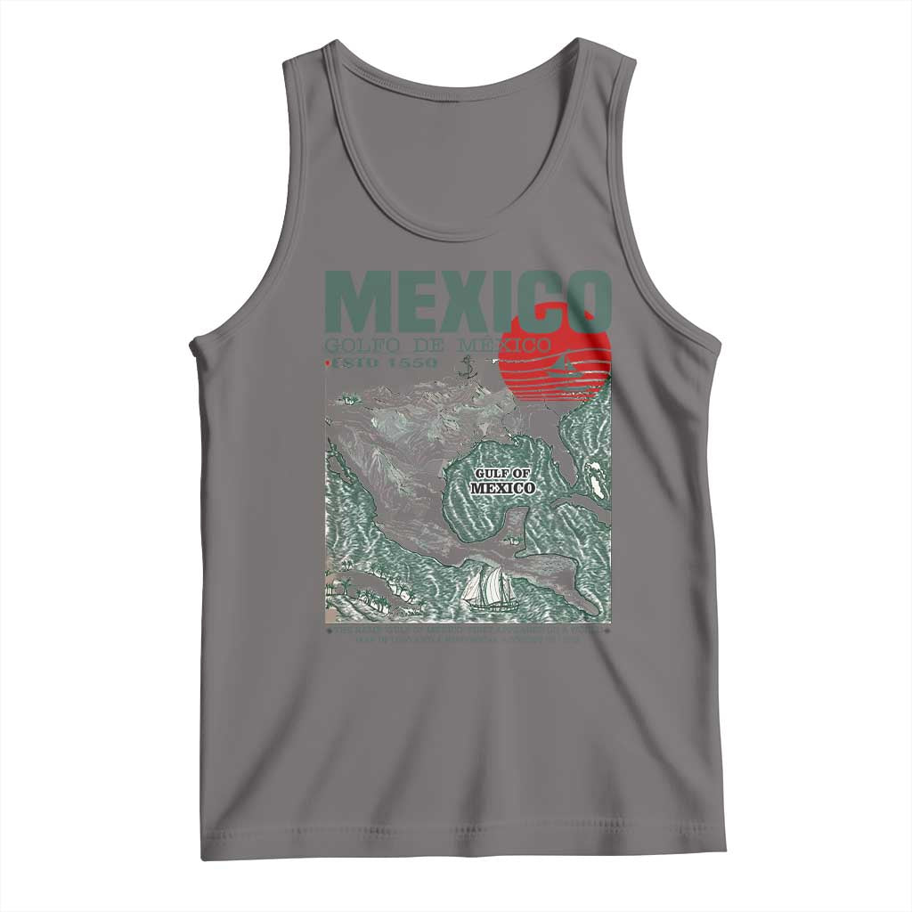 Gulf of Mexico Estd 1550 Tank Top Golfo De Mexico Historic Map Retro Graphic TS02 Deep Heather Print Your Wear