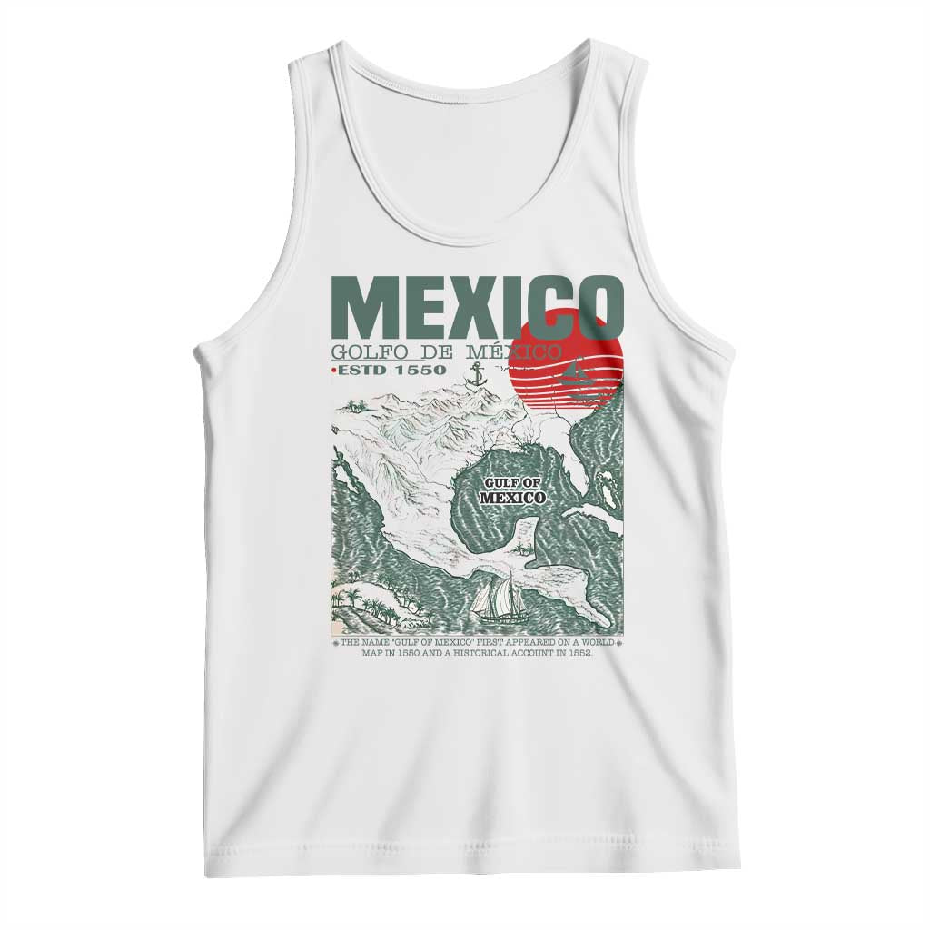 Gulf of Mexico Estd 1550 Tank Top Golfo De Mexico Historic Map Retro Graphic TS02 White Print Your Wear