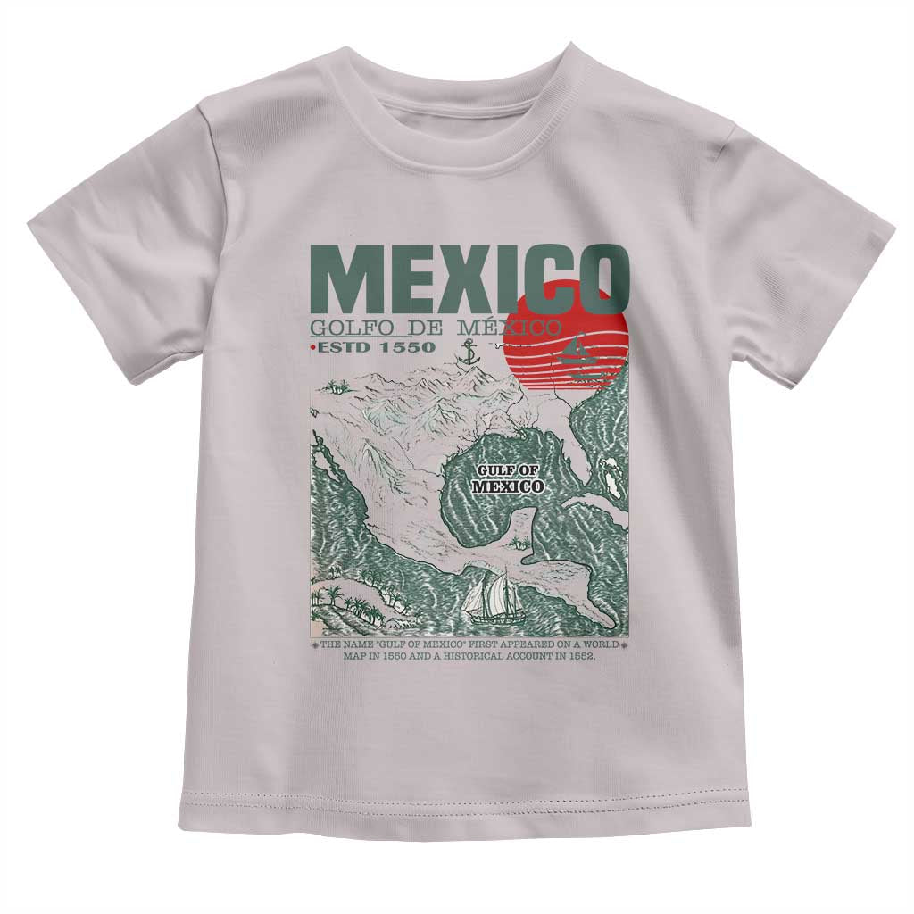 Gulf of Mexico Estd 1550 Toddler T Shirt Golfo De Mexico Historic Map Retro Graphic TS02 Ice Gray Print Your Wear
