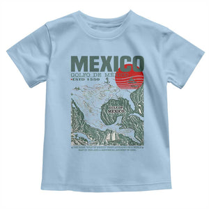 Gulf of Mexico Estd 1550 Toddler T Shirt Golfo De Mexico Historic Map Retro Graphic TS02 Light Blue Print Your Wear