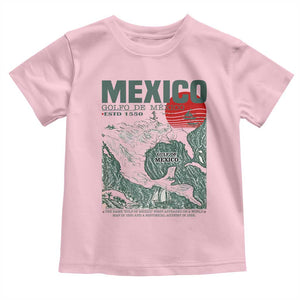 Gulf of Mexico Estd 1550 Toddler T Shirt Golfo De Mexico Historic Map Retro Graphic TS02 Light Pink Print Your Wear