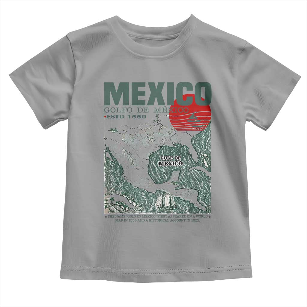 Gulf of Mexico Estd 1550 Toddler T Shirt Golfo De Mexico Historic Map Retro Graphic TS02 Sport Gray Print Your Wear