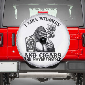 I Like Whiskey and Cigars and Maybe 3 People Spare Tire Cover Funny Bigfoot Drinking and Cigarette Anti-Social Humor TS02 White Print Your Wear