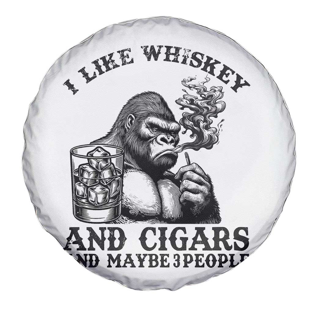 I Like Whiskey and Cigars and Maybe 3 People Spare Tire Cover Funny Bigfoot Drinking and Cigarette Anti-Social Humor TS02 Print Your Wear