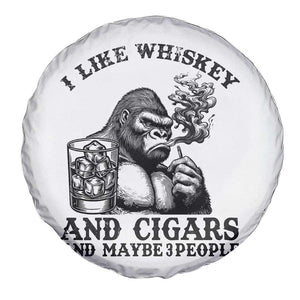 I Like Whiskey and Cigars and Maybe 3 People Spare Tire Cover Funny Bigfoot Drinking and Cigarette Anti-Social Humor TS02 Print Your Wear