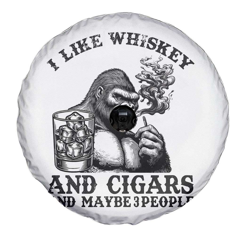 I Like Whiskey and Cigars and Maybe 3 People Spare Tire Cover Funny Bigfoot Drinking and Cigarette Anti-Social Humor TS02 Print Your Wear