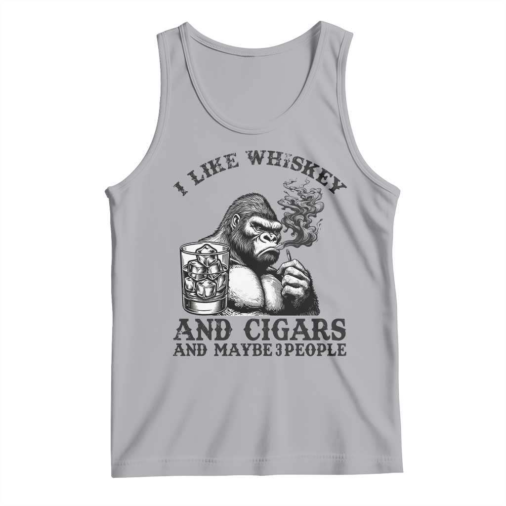 I Like Whiskey and Cigars and Maybe 3 People Tank Top Funny Bigfoot Drinking and Cigarette Anti-Social Humor TS02 Athletic Heather Print Your Wear