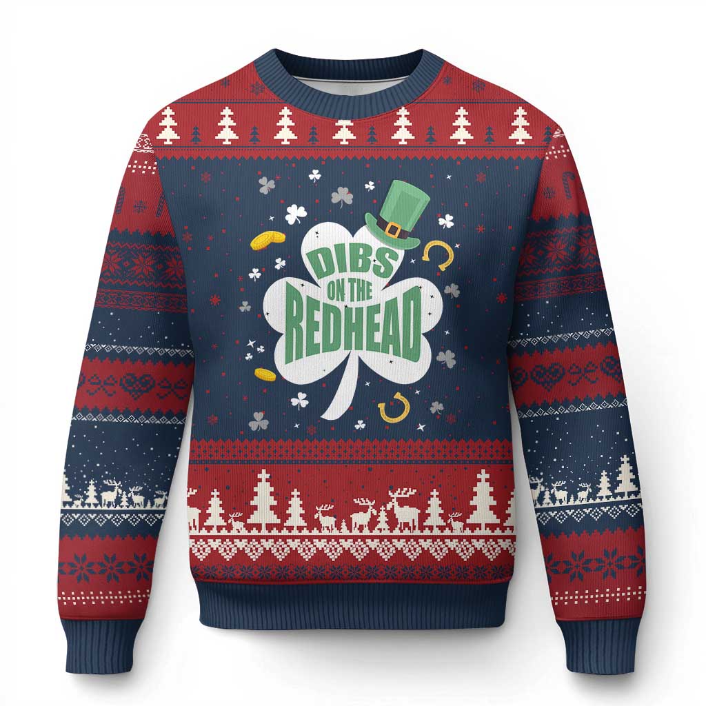 Funny Irish St Patricks Day Ugly Christmas Sweater Prone To Shenanigans TS02 Navy Red Print Your Wear