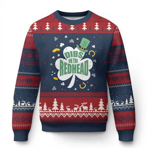 Funny Irish St Patricks Day Ugly Christmas Sweater Prone To Shenanigans TS02 Navy Red Print Your Wear
