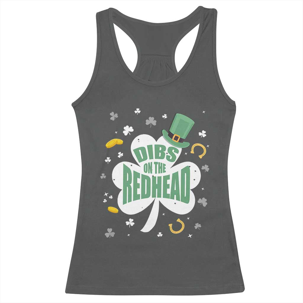 Funny Irish St Patricks Day Racerback Tank Top Prone To Shenanigans TS02 Dark Heather Print Your Wear