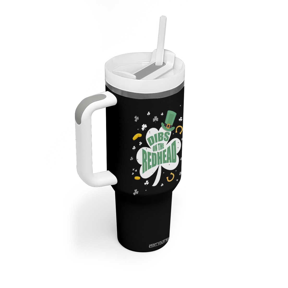 Funny Irish St Patricks Day Tumbler With Handle Prone To Shenanigans TS02 Print Your Wear