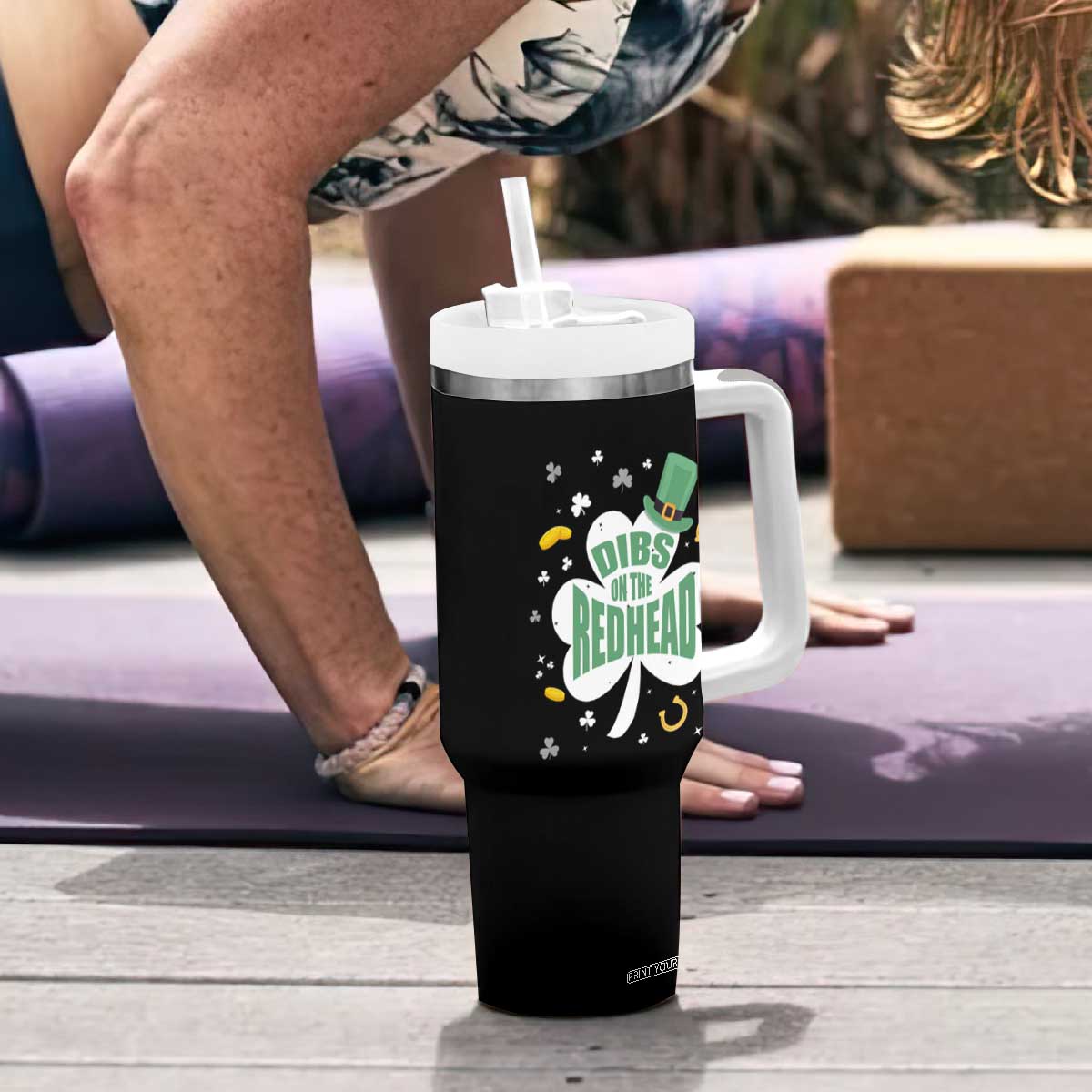 Funny Irish St Patricks Day Tumbler With Handle Prone To Shenanigans TS02 Print Your Wear