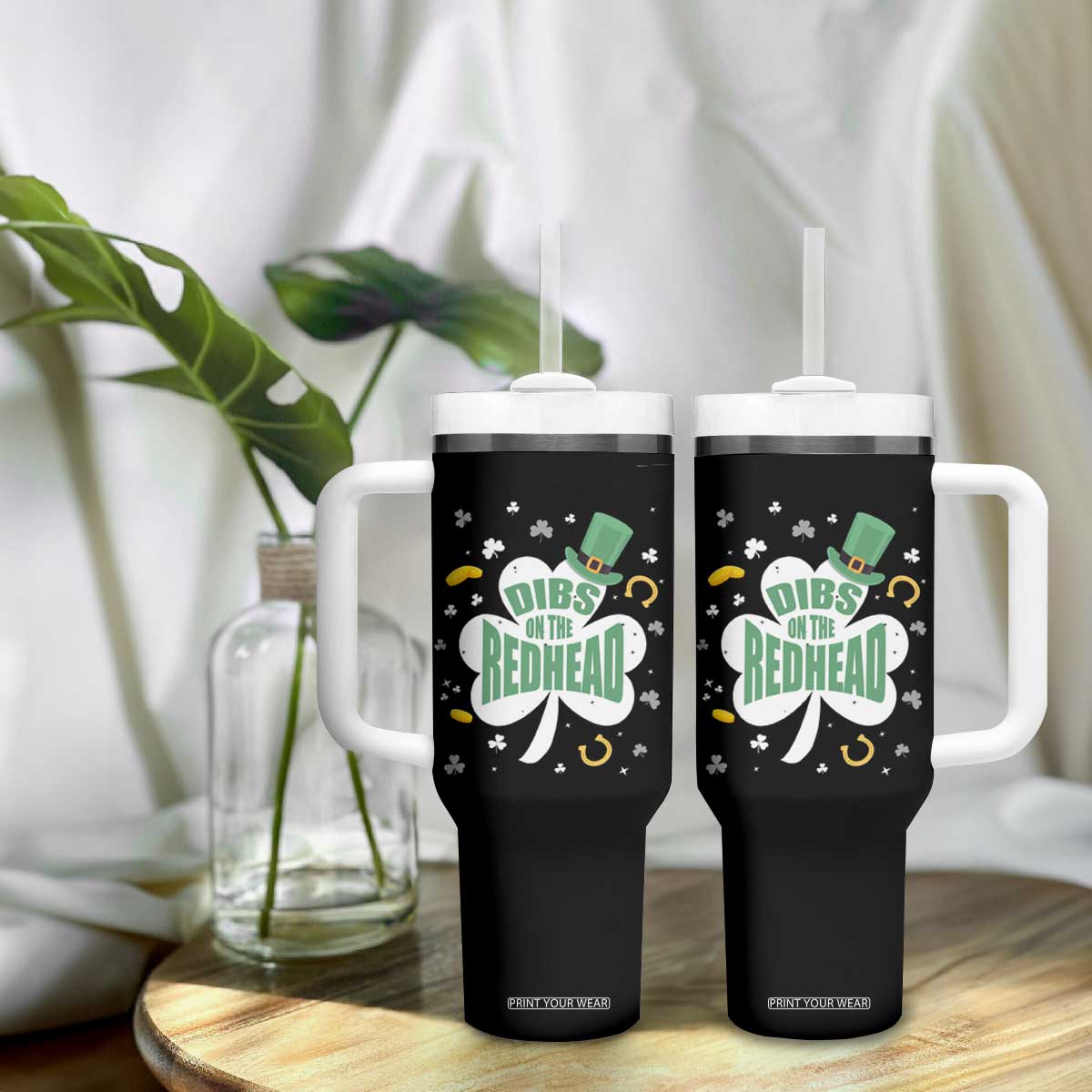 Funny Irish St Patricks Day Tumbler With Handle Prone To Shenanigans TS02 Print Your Wear
