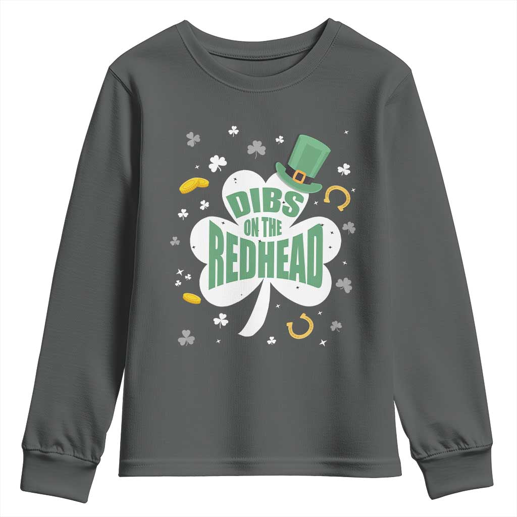 Funny Irish St Patricks Day Youth Sweatshirt Prone To Shenanigans TS02 Dark Heather Print Your Wear