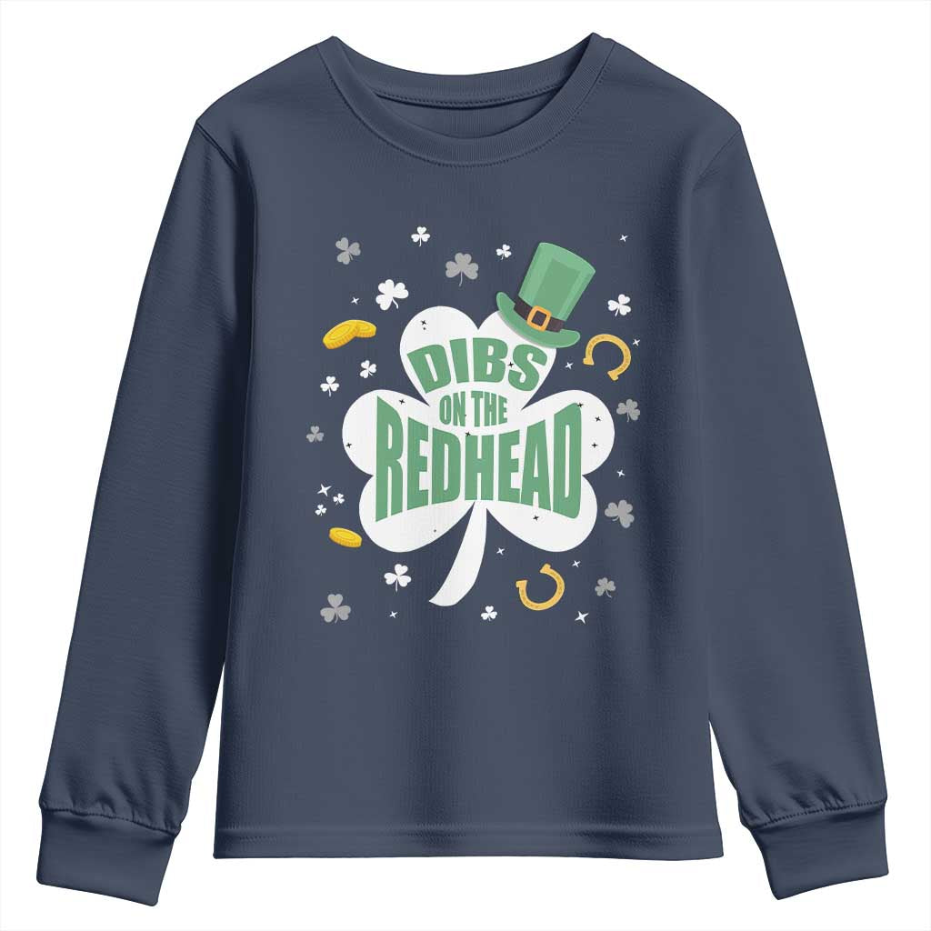 Funny Irish St Patricks Day Youth Sweatshirt Prone To Shenanigans TS02 Navy Print Your Wear