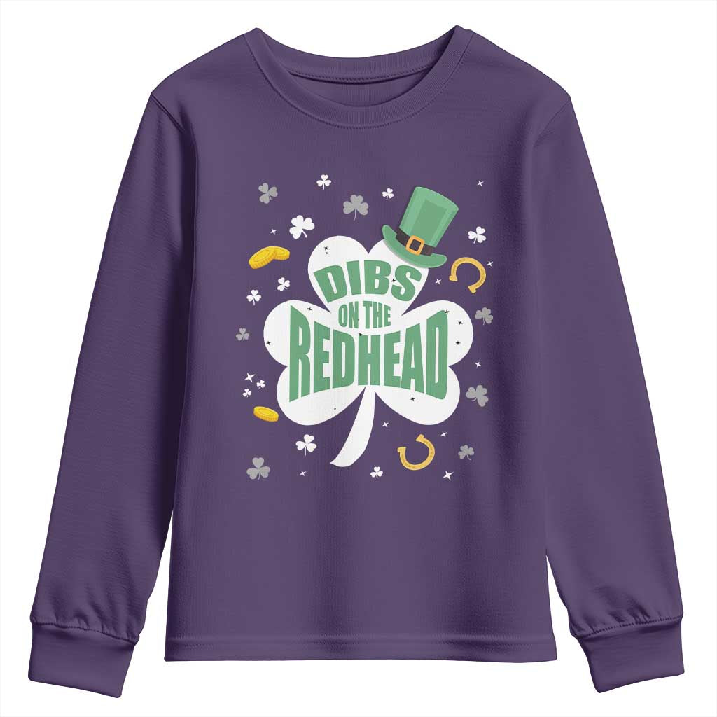 Funny Irish St Patricks Day Youth Sweatshirt Prone To Shenanigans TS02 Purple Print Your Wear