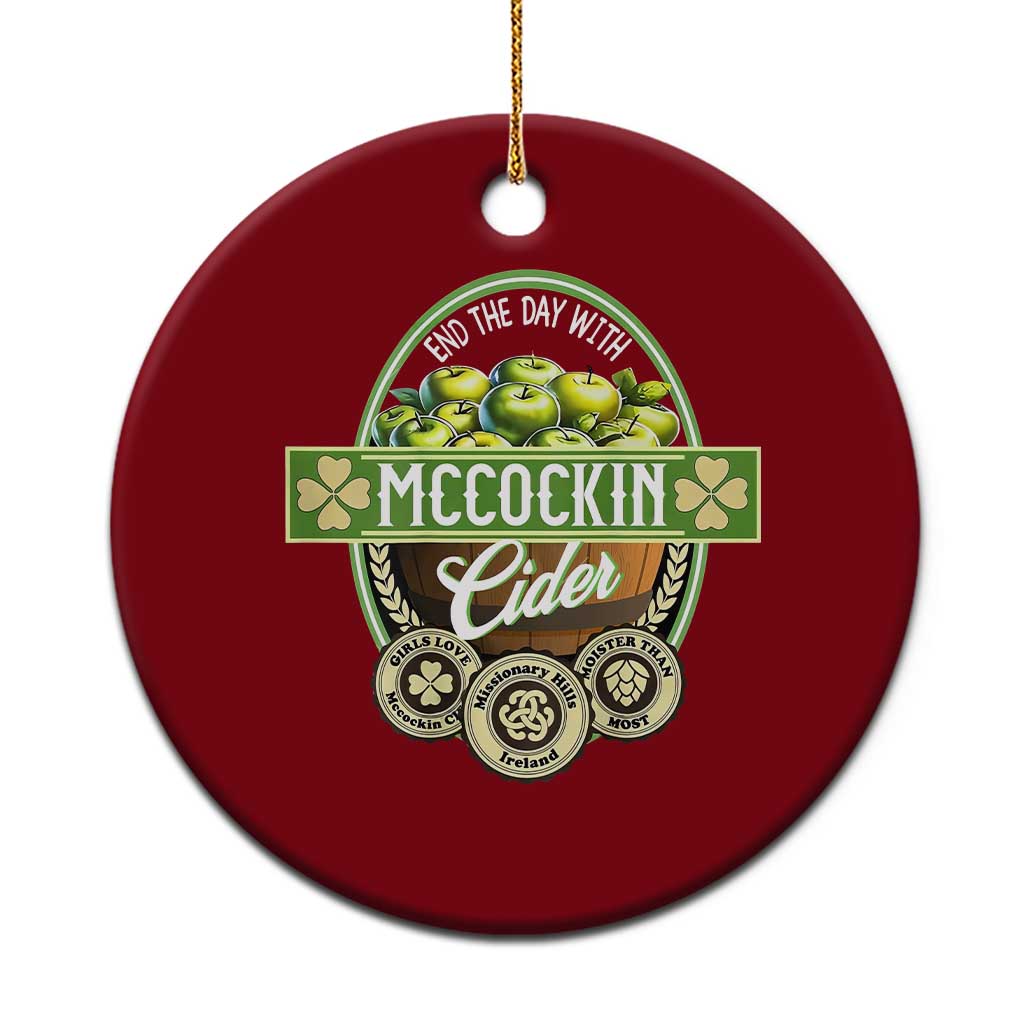 Mccockin Cider Ceramic Ornament Funny St Patrick's Day TS02 1pc Red Print Your Wear