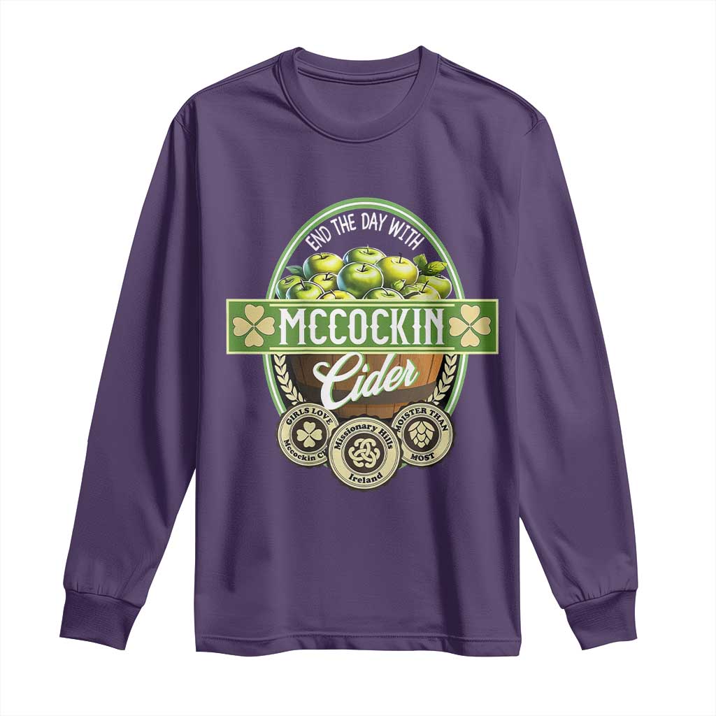 Mccockin Cider Long Sleeve Shirt Funny St Patrick's Day TS02 Purple Print Your Wear
