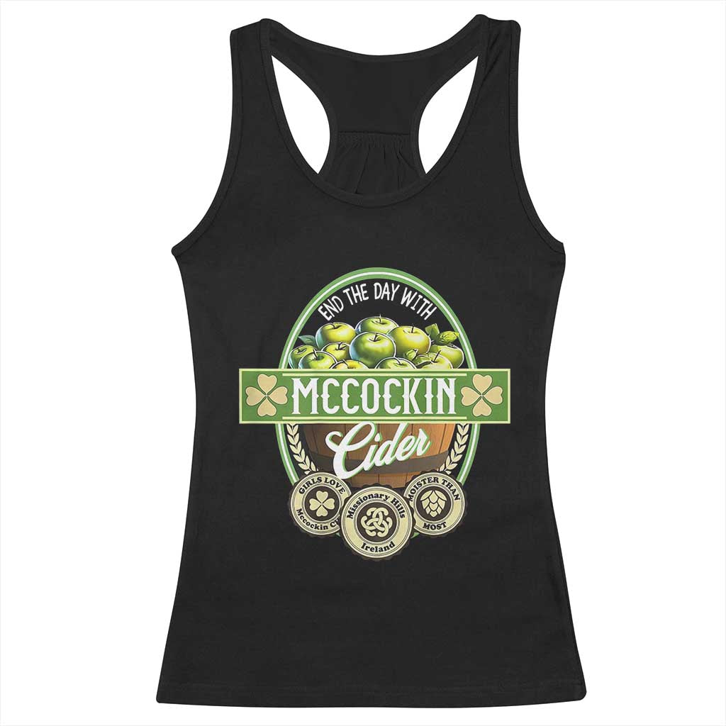Mccockin Cider Racerback Tank Top Funny St Patrick's Day TS02 Black Print Your Wear