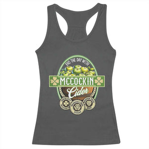 Mccockin Cider Racerback Tank Top Funny St Patrick's Day TS02 Dark Heather Print Your Wear