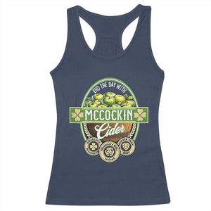 Mccockin Cider Racerback Tank Top Funny St Patrick's Day TS02 Navy Print Your Wear