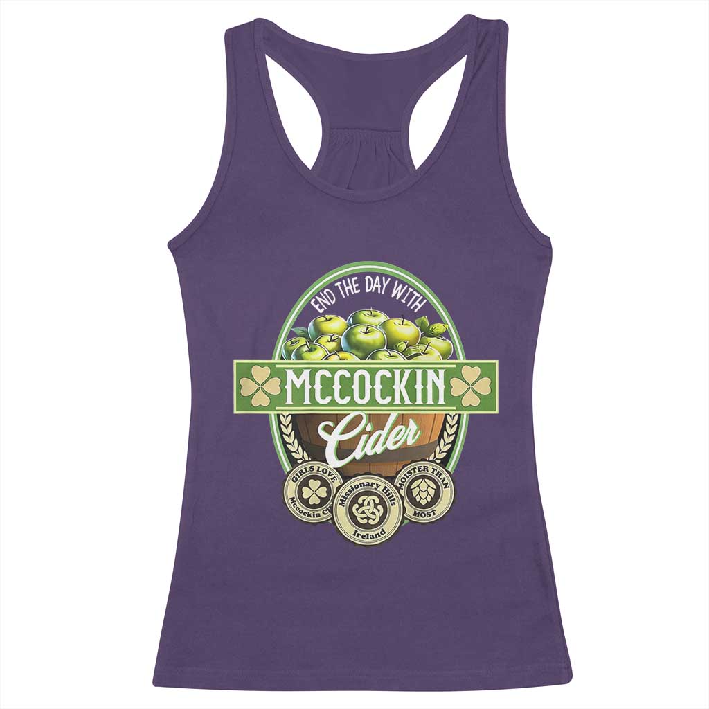 Mccockin Cider Racerback Tank Top Funny St Patrick's Day TS02 Purple Print Your Wear