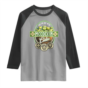 Mccockin Cider Raglan Shirt Funny St Patrick's Day TS02 Sport Gray Black Print Your Wear