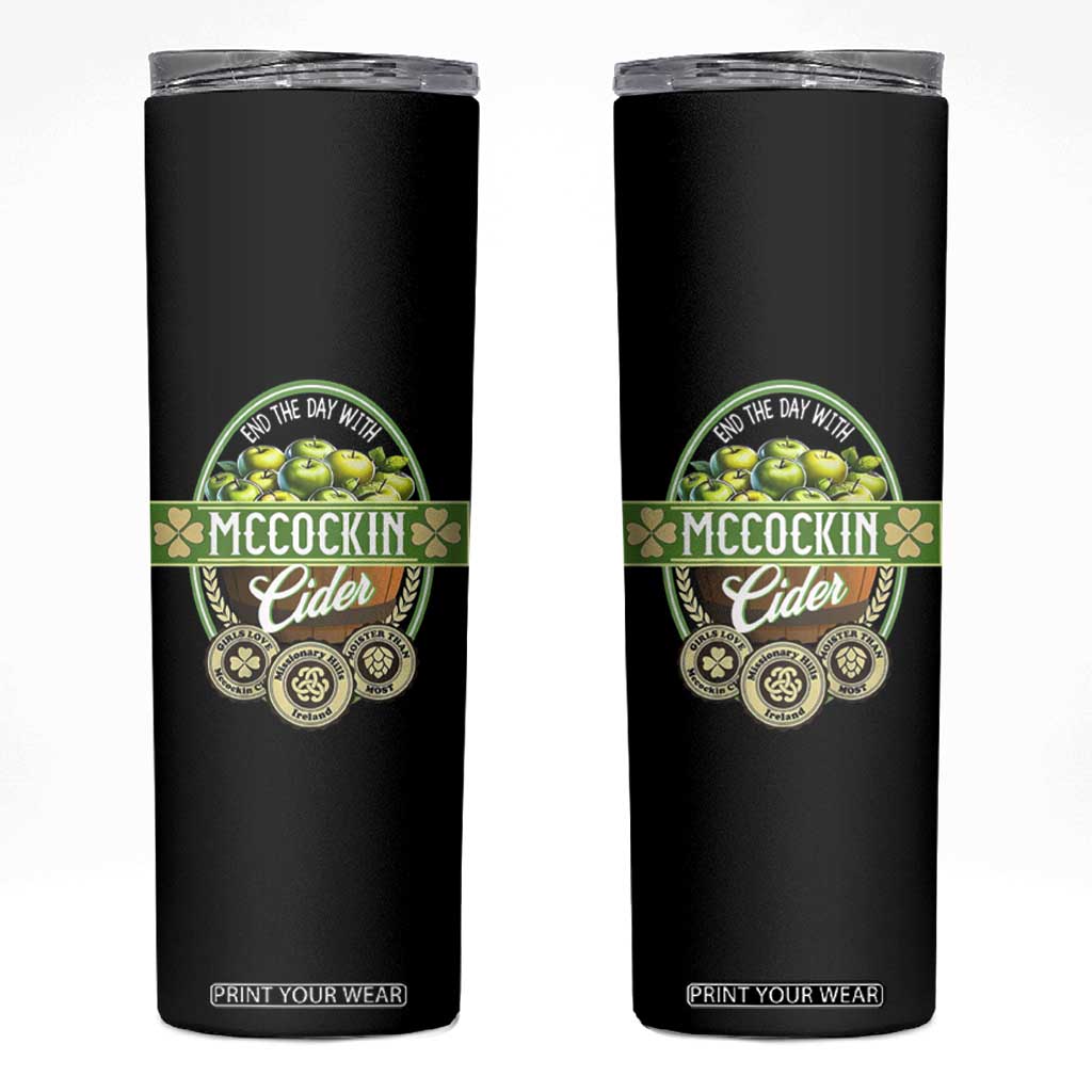 Mccockin Cider Skinny Tumbler Funny St Patrick's Day TS02 Black Print Your Wear