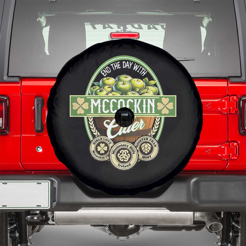 Mccockin Cider Spare Tire Cover Funny St Patrick's Day TS02 Black Print Your Wear
