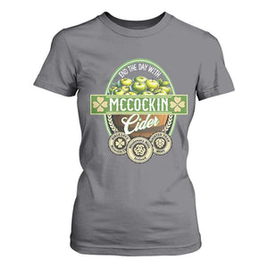 Mccockin Cider T Shirt For Women Funny St Patrick's Day TS02 Charcoal Print Your Wear