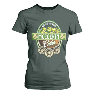 Mccockin Cider T Shirt For Women Funny St Patrick's Day TS02 Dark Forest Green Print Your Wear