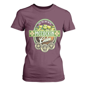 Mccockin Cider T Shirt For Women Funny St Patrick's Day TS02 Maroon Print Your Wear