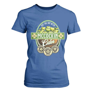 Mccockin Cider T Shirt For Women Funny St Patrick's Day TS02 Royal Blue Print Your Wear