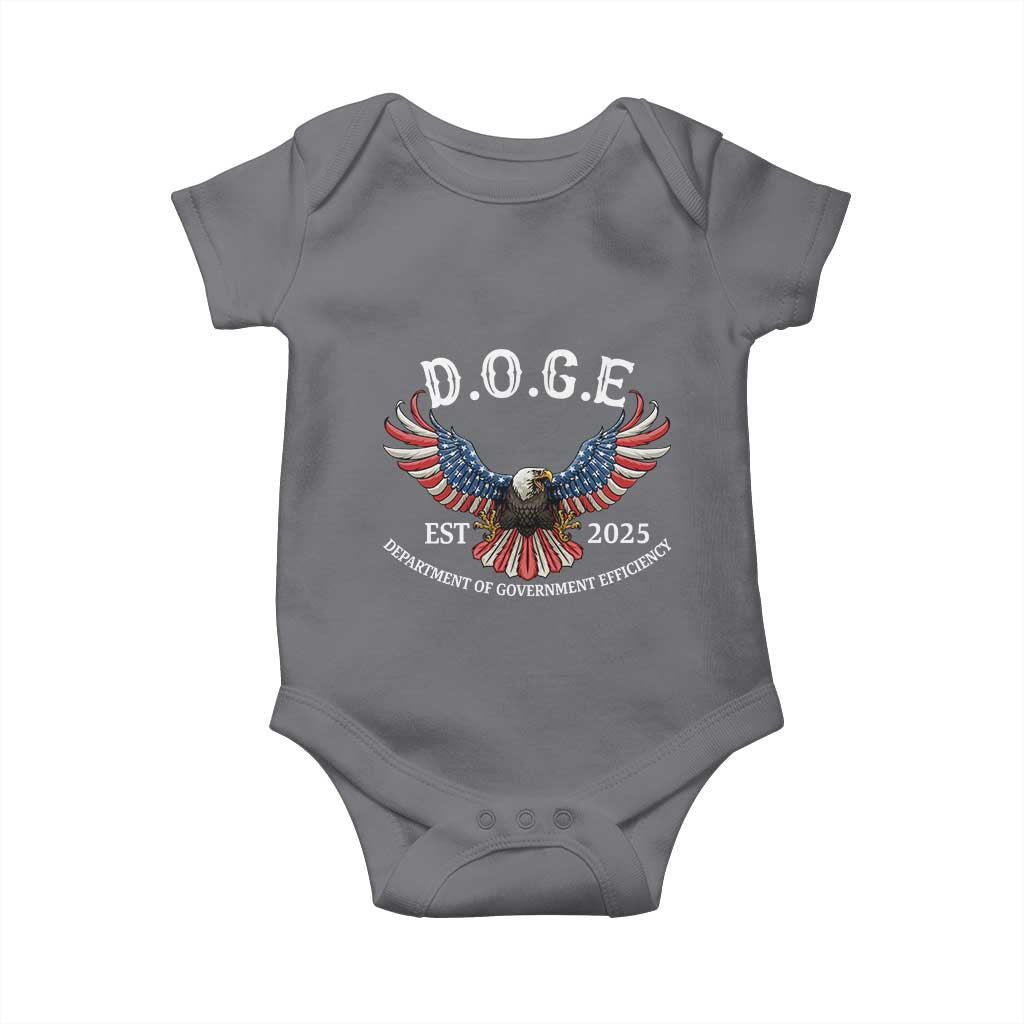 DOGE Department Of Government Efficiency Baby Onesie Est 2025 American Eagle TS02 Charcoal Print Your Wear