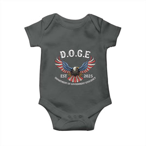 DOGE Department Of Government Efficiency Baby Onesie Est 2025 American Eagle TS02 Dark Heather Print Your Wear