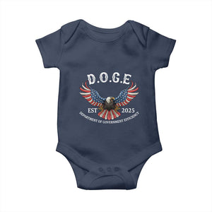DOGE Department Of Government Efficiency Baby Onesie Est 2025 American Eagle TS02 Navy Print Your Wear