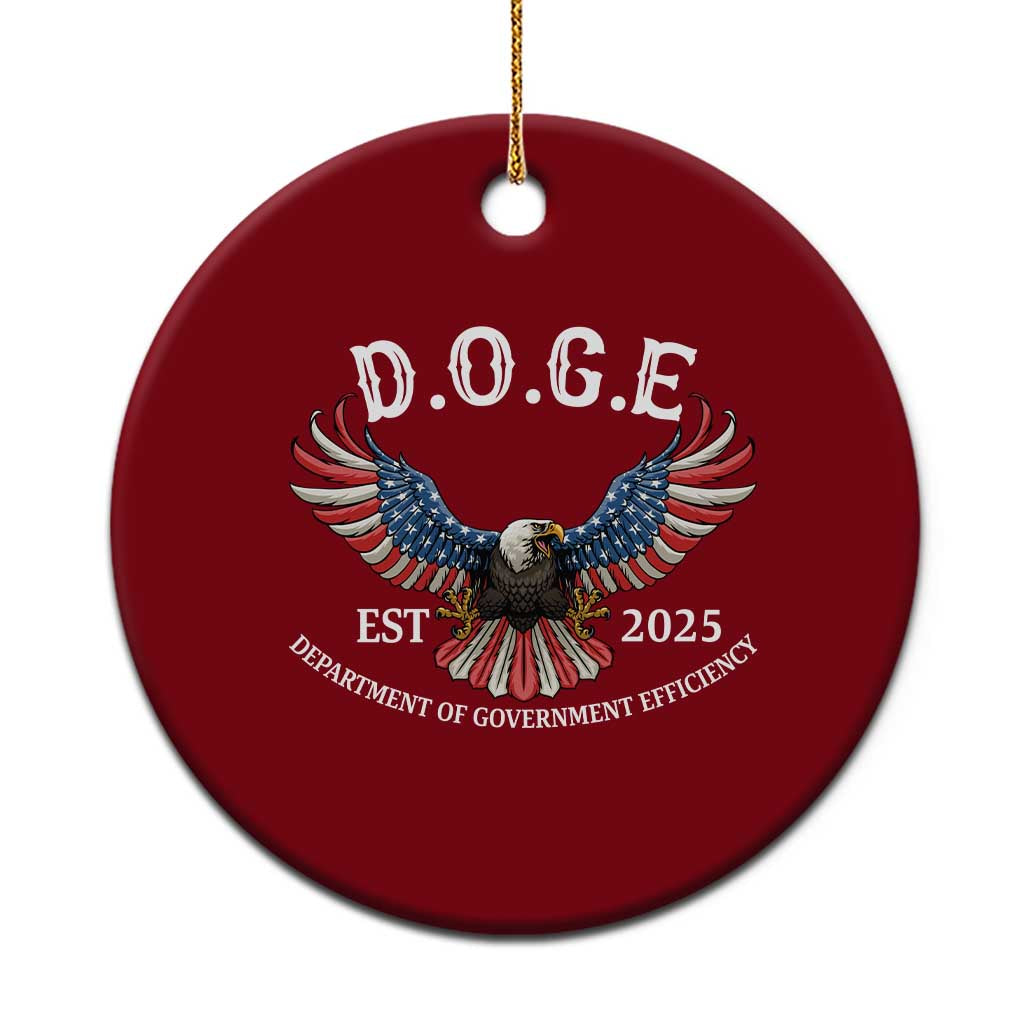 DOGE Department Of Government Efficiency Ceramic Ornament Est 2025 American Eagle TS02 1pc Red Print Your Wear