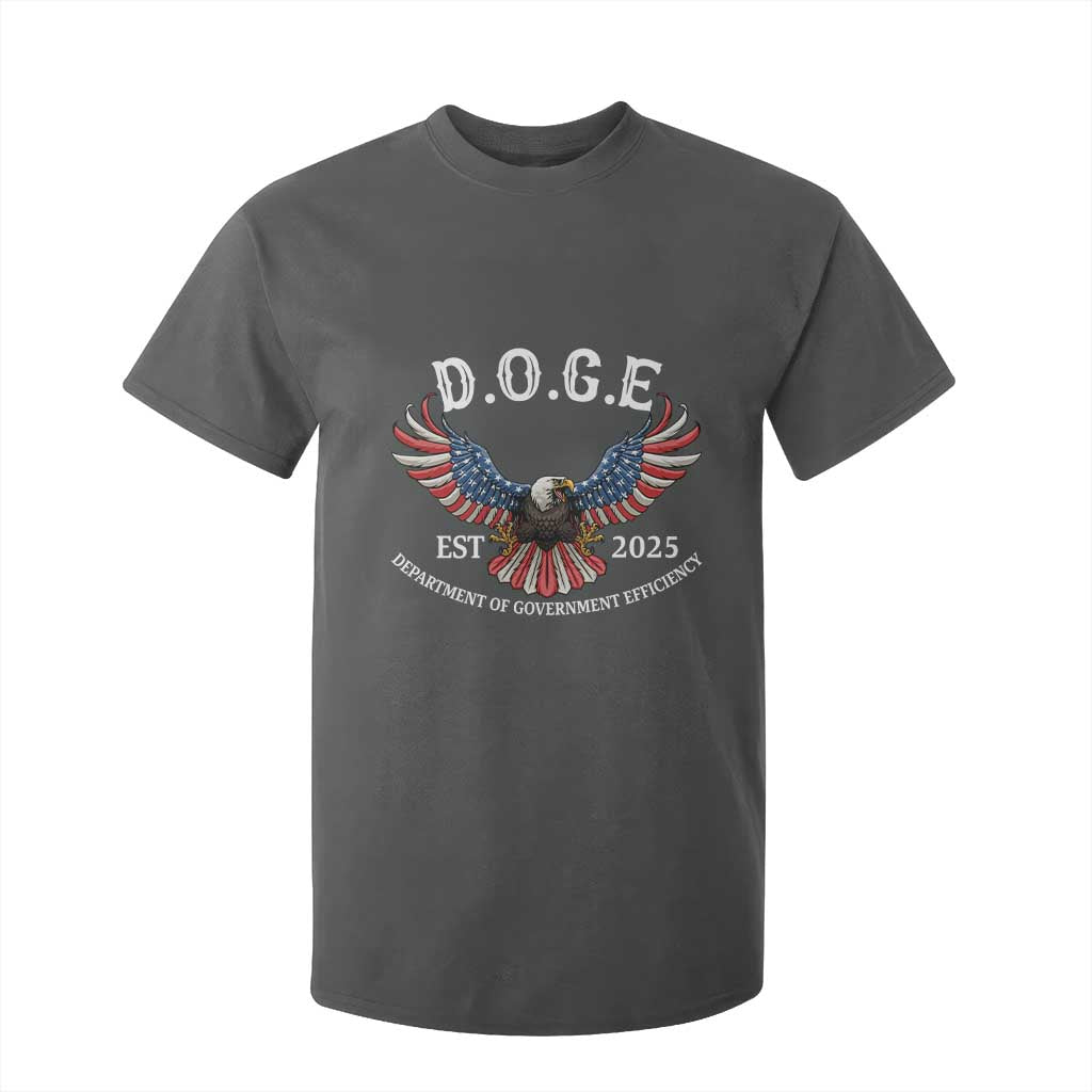 DOGE Department Of Government Efficiency T Shirt For Kid Est 2025 American Eagle TS02 Dark Heather Print Your Wear