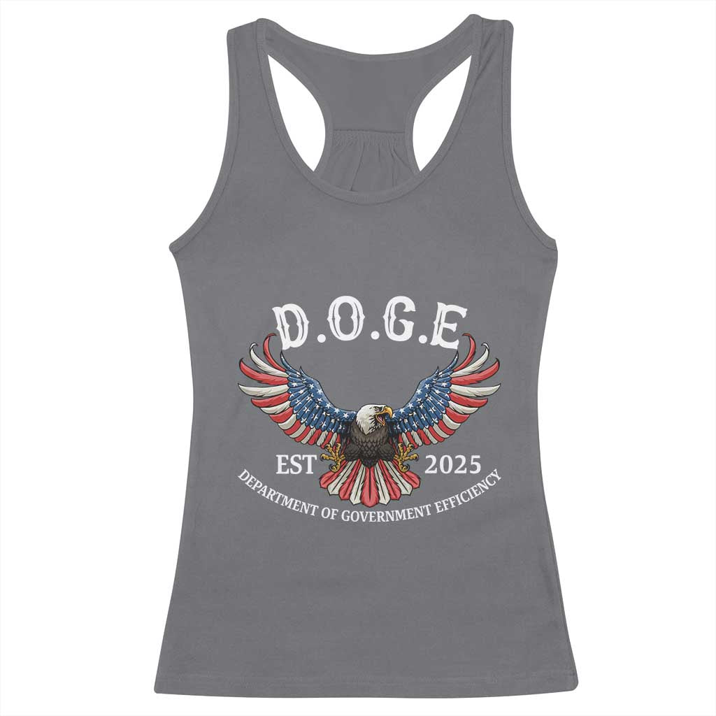 DOGE Department Of Government Efficiency Racerback Tank Top Est 2025 American Eagle TS02 Charcoal Print Your Wear