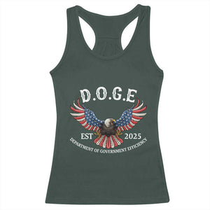 DOGE Department Of Government Efficiency Racerback Tank Top Est 2025 American Eagle TS02 Dark Forest Green Print Your Wear