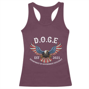 DOGE Department Of Government Efficiency Racerback Tank Top Est 2025 American Eagle TS02 Maroon Print Your Wear
